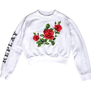 Replay Sweatshirt voor meisjes, wit (001 wit)., 104 cm