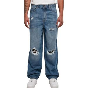 Urban Classics Jeans Verstoorde jeans uit de jaren 90, Middellandse Zee blauw vernietigd gewassen, 30