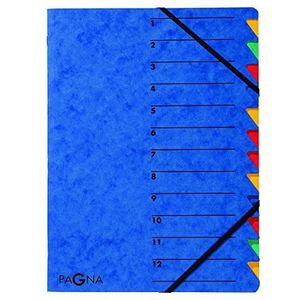 Pagna Opbergmap Easy (verzamelmap, 12 vakken, 1-12) blauw, 1 stuk