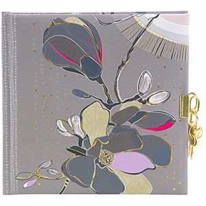 goldbuch 44 416 dagboek Magnolia taupe in Turnowsky design, 96 witte pagina's, notitieboek afsluitbaar, dagboek met slot, omslag met kunstdrukpapier, gouden reliëf & reliëf, ca. 16,5 x 16,5 cm