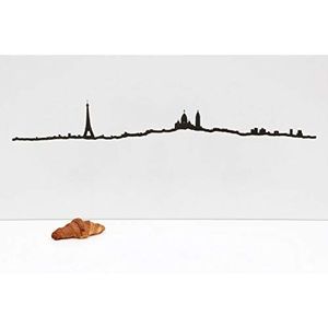 The Line City Skyline muurschildering Paris Silhouet, 125 cm