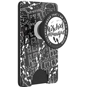 PopSockets PopWallet+ - Officiële Verwisselbare Portemonnee voor Smartphones en Tablets met een Geïntegreerde Verwisselbare PopTop - Glow in the Dark Marauder's Map