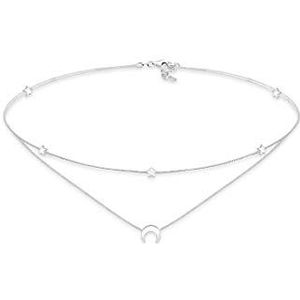 Elli Halsketting Dames Choker Laagje Astro Halve Maan Sterren in 925 Sterling Zilver