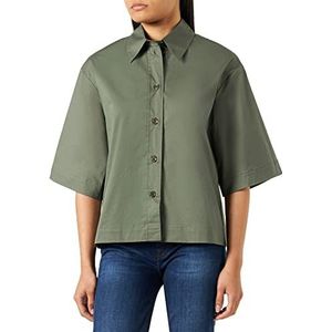 Seidensticker Dames regular fit blouse met korte mouwen, groen, 38, groen, 38