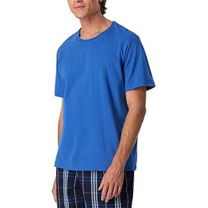Schiesser Heren slaapshirt ronde hals pyjama top, aqua, 48