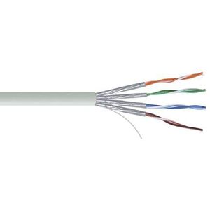 RS PRO Ethernetkabel Cat.7, 100 m, grijze installatiekabel U/FTP, buitendiameter 7,5 mm, pvc, rol van 100 meter