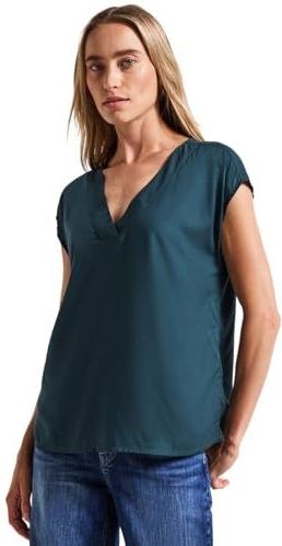 Street One - Blouse - Turkoois - Dames - V-hals