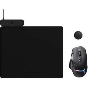 Logitech G502 X PLUS LIGHTSPEED draadloze RGB gamingmuis + POWERPLAY 2 draadloos oplaadsysteem, onbeperkt opladen, aanpasbare RGB, HERO 25K-sensor, LIGHTFORCE hybride schakelaars - PC/Mac