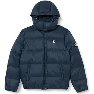 Calvin Klein Essentials Down Puffer Jacket met capuchon voor heren, Blauw (inkt), XXL