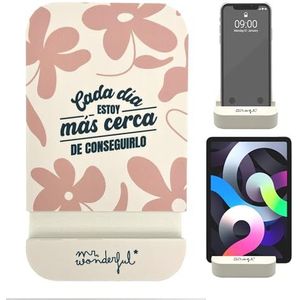 Wondee Mr Wonderful tafelstandaard voor mobiele telefoon/tablet/iPad met motiverende citaat - Mr Wonderful origineel en functioneel cadeau-idee, verzamelstandaard als slaapkamerdecoratie.