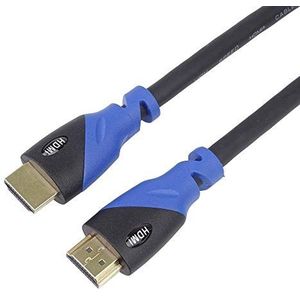 PremiumCord 4K HDMI 2.0b kabel, resolutie UHD 4K @60Hz 2160p, 3D, ARC, HDCP, vergulde stekker, zwart-blauwe PVC-connector, lengte 1 m