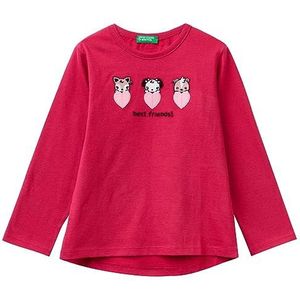 United Colors of Benetton T-shirt voor meisjes en meisjes, Zyklamino 2e8, 1 jaar