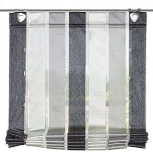Home fashion Bandjesrolgordijn met lange strepen, stof, antraciet, 130 x 60 cm
