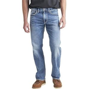 Silver Jeans Co. Heren Zac rechte pijpen jeans, Med Wash Edk267, 42W / 32L