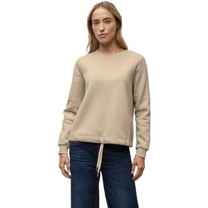 Street One Dames Sweater met geribd detail in Beige, in size: 34