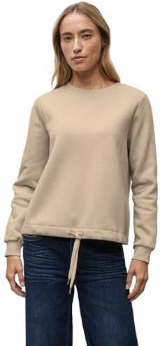 Street One Dames Sweater met geribd detail in Beige, in size: 34