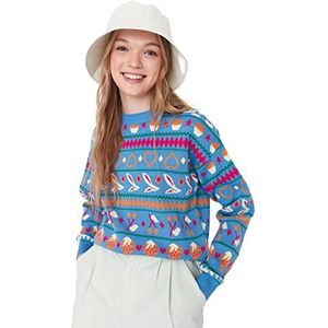 Trendyol Acryl Trui - Blauw - Regular S Blue, Blauw, S