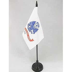 USA 1775 Tafelvlag 15x10 cm - US - American Army Desk Vlag 15 x 10 cm - Zwarte plastic stok en voet - AZ FLAG