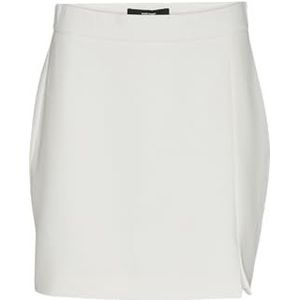 VERO MODA Vmflorentina Hw Mini Slit Rok voor dames, wit (snow white), 34