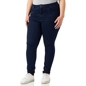 ONLY CARMAKOMA Women Skinny Jeans Plus Big Size | Curvy High Waist Denim | Stretch Pants Trousers, Colour:Dark Blue, Size:44W / 34L