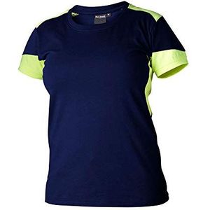 Top Swede 21101202108 Model 211 ronde hals dames T-shirt, korte mouwen, marine/geel, maat XXL