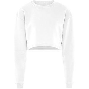 Nally Sweatshirt met lange mouwen voor dames van 100% polyester met ronde hals wit maat XS, wit, XS