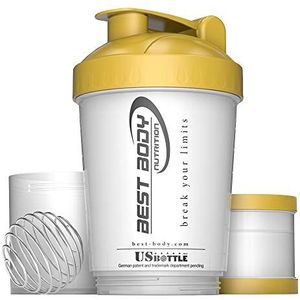 Best Body Nutrition Eiwit Shaker - US Bottle - wit/goud - Protein Shaker - BPA vrij - 600ml