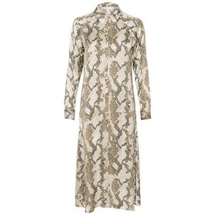 Part Two LamiyaPW Jurk voor dames, regular fit, lange mouwen, French Oak Snake Print, 38