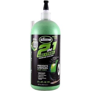 Slime 10194-51 2-in-1 Tyre & Tube Sealant Puncture Repair Sealant, Premium, Prevent and Repair, suitable for all off-highway Tyres and Tubes, Non-Toxic, Eco-Friendly, 910ml (32oz)