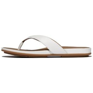 Fitflop Dames Gracie lederen FLIP-Flops, wit, 5 UK, Wit, 5 UK Narrow