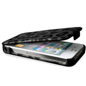 Puro IPC4LEOBLK luipaardhoes voor Apple iPhone 4 zwart
