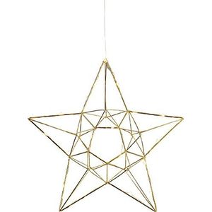 Star led-draadster Edge, ca. 38 cm, metaal, goud, 7 x 38 x 38 cm.