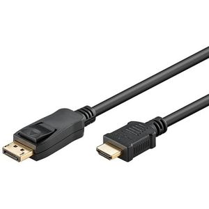 goobay 64835 DisplayPort 1.2 naar HDMI-adapterkabel 1.4 4K @30Hz / Ultra High Speed HDMI-kabel/stekker verguld voor perfecte signaaloverdracht/laptop verbinden met tv, pc en monitor / 1M