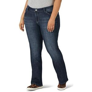 Wrangler Dames Plus Mid Rise Straight Jean, Donkerblauw, 22W x 30L