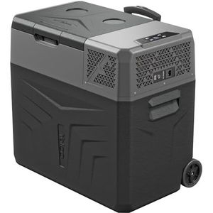 Yolco BCX50 Carbon Elektrische compressor-koelbox, bediening via bluetooth, 12/24 V en 230 V, voor auto, vrachtwagen, boot, camping, koelkast, grijs