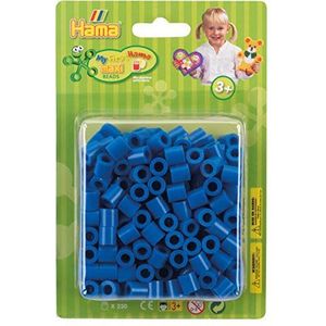 Hama Perlen 8509 strijkkralen verpakking met ca. 250 kleurrijke Maxi knutselkralen met een diameter van 10 mm in blauw, creatief knutselplezier voor groot en klein