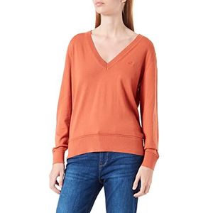 GANT Dames katoenen trui met V-hals, Light Copper, Standaard, Lichtkoper., XXL