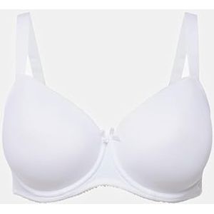 Ulla Popken, dames, grote maten, beugelbeha, zachte schaal, wit, 85D