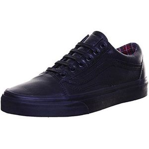 Vans Unisex Kid's Old Skool Low-Top Sneakers, Zwart Zwart Plaid, 35 EU