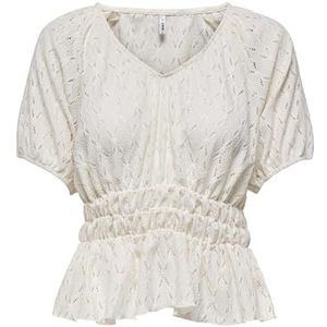 ONLY Dames Onlrosa 2/4 V-hals Top Box JRS, cloud dancer, S