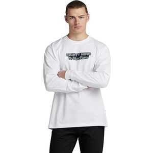 G-STAR RAW Heren Eighty Nine GR Loose R T Ls T-shirt, wit (White D23886-c336-110), L