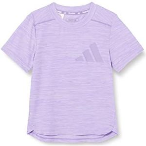 adidas Jongens AEROREADY Heather Tee, silver dawn/violet fusion, 7-8 Years