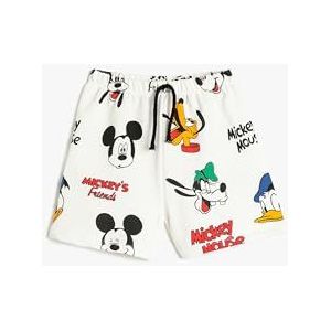 Koton Babyboys Mickey Mouse Licenced Trekkoord Detail Katoenen Shorts, ecru design (0d1), 12-18 Maanden