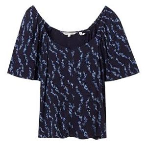 TOM TAILOR Denim 1040569 Dameshemd, 34682 - Hartdruk Navy, S, 34682 – hartvormige opdruk marineblauw, S