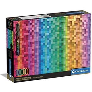 Clementoni - ColorBoom Collection Pixel-1000 volwassenen, kleuren, puzzel gradiënt, made in Italy, meerkleurig, 39782