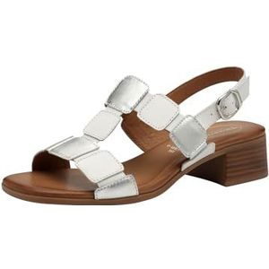 Tamaris - Damessandalen - Wit/Zilver - Leer - Verstelbare Riem