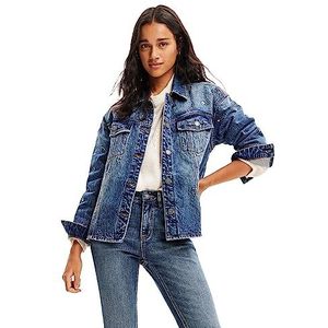 Desigual Savanha Woman Denim Trucker Jacket voor dames, blauw, M