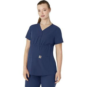 Carhartt Henley Zwangerschaps Scrub Top voor dames, marineblauw, M