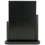 Securit Tafelkrijtbord elegant, tafelstandaard met dubbelzijdig tafeloppervlak met houten sokkel in U-vorm, met een witte krijtstift, ca. 32 x 27 cm groot, zwart