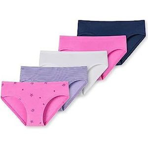 Schiesser Meisjes 5 stuks slips onderbroeken - 95/5 biologisch katoen - maat 92 tot 140, Gesorteerd 2_180026, 92 cm
